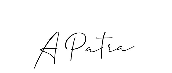 Also we have A Patra name is the best signature style. Create professional handwritten signature collection using Allison_Script autograph style. A Patra signature style 2 images and pictures png